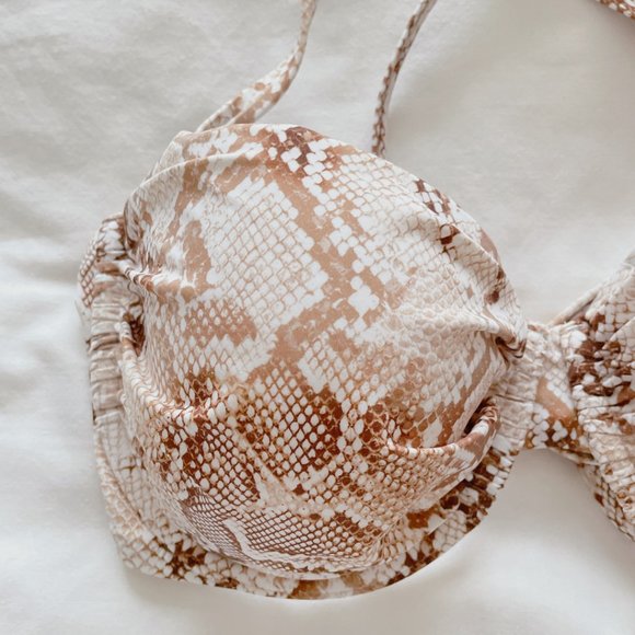 Shade & Shore NWT Light Lift Shirred Underwire Bikini Top 36D Swim Anima… - Picture 4 of 13